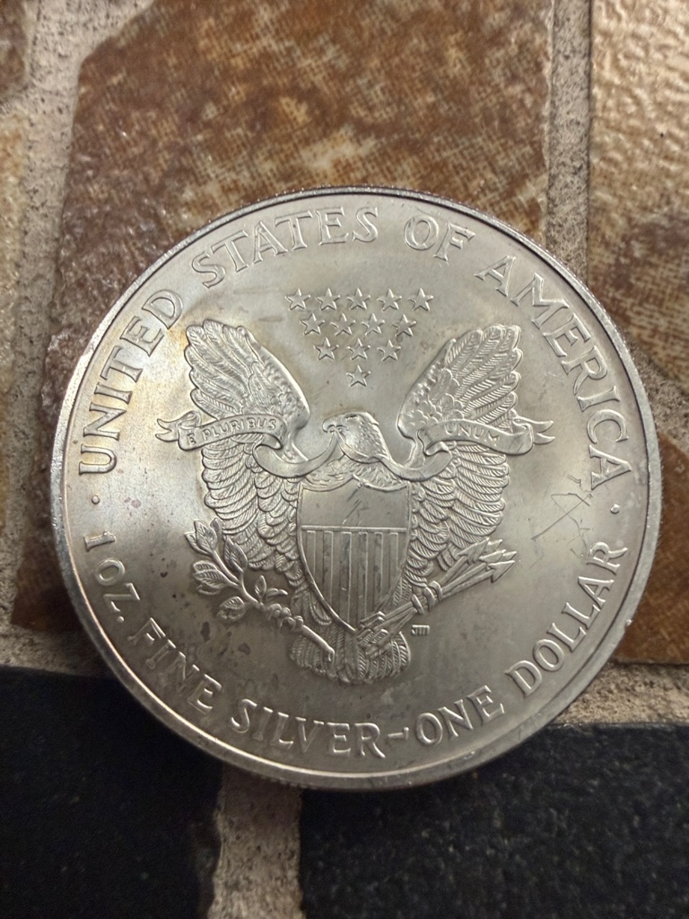 United States Silver Round Eagle - Silver Tone Coin